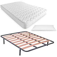 Duérmete Online Cama Completa con Colchón Viscoelástico Sena Reversible (Cara Invierno-Verano) + Somier Basic + Almohada…